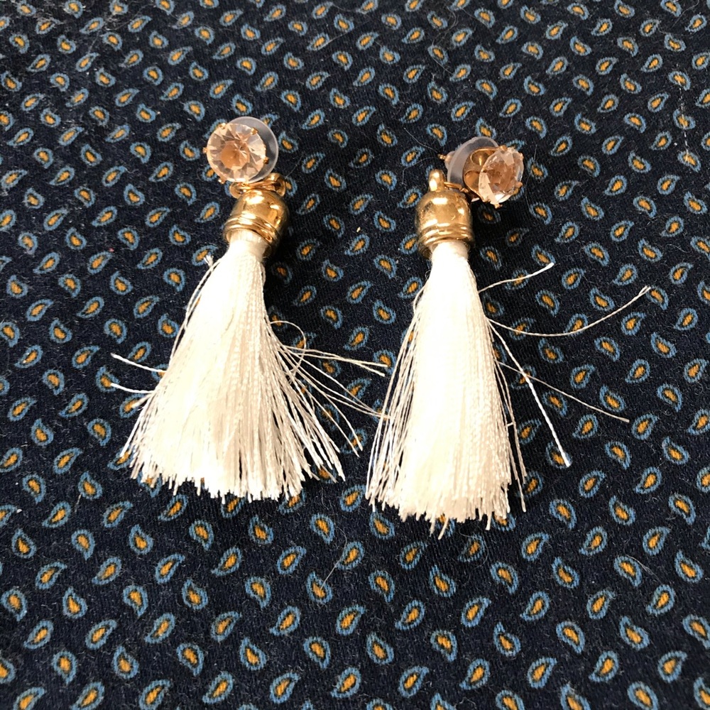White tassel earrings. New and never been worn.
